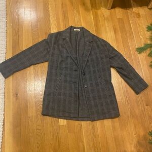 Madewell Charcoal Plaid Blazer